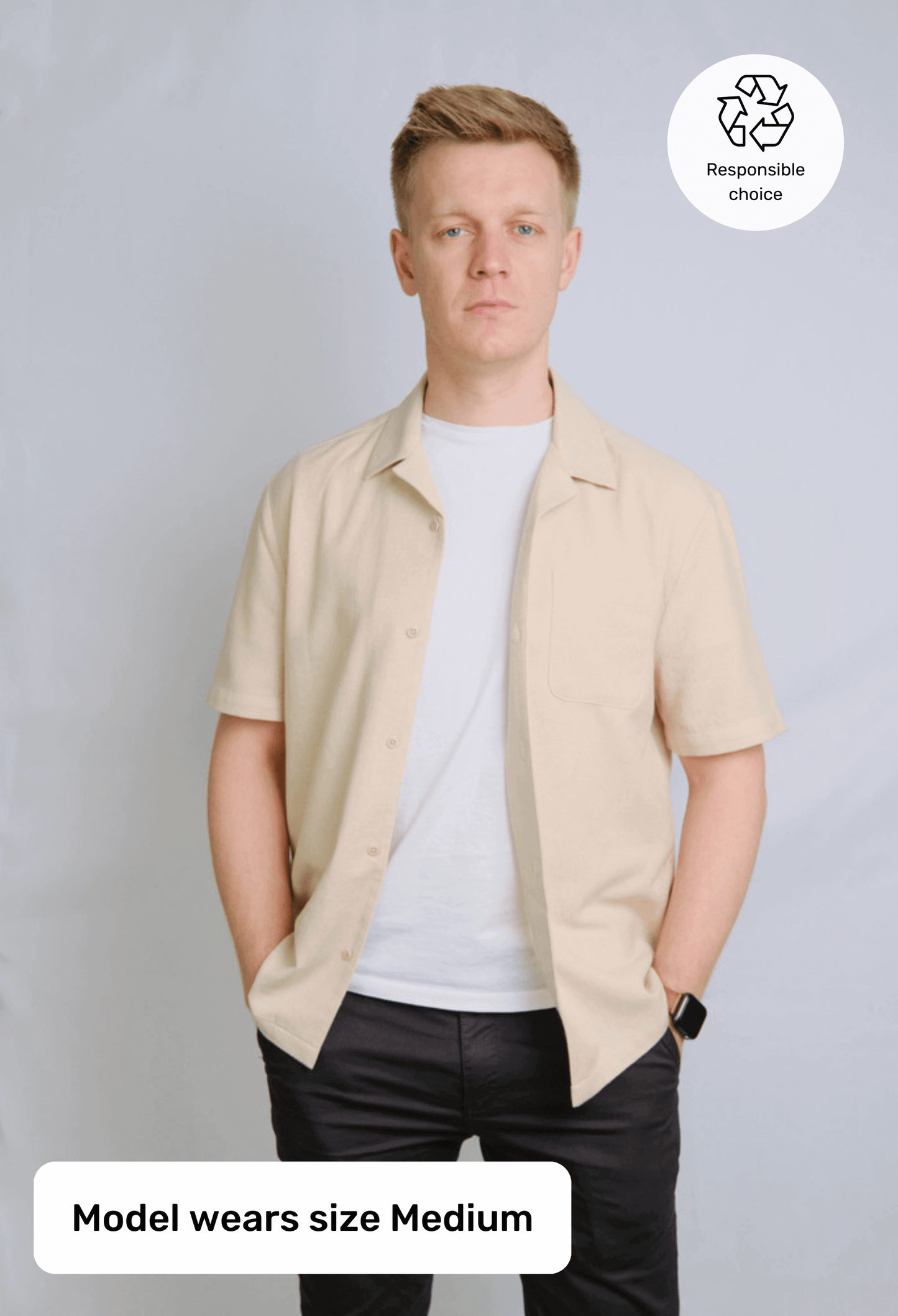 The Alexander Short Sleeve Beige Shirt